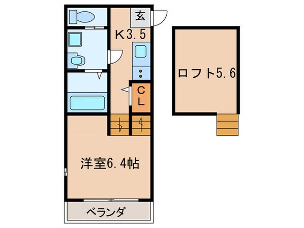 Ｋ－Ｆｌａｔの物件間取画像